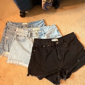 Black and Blue Women's Denim Shorts